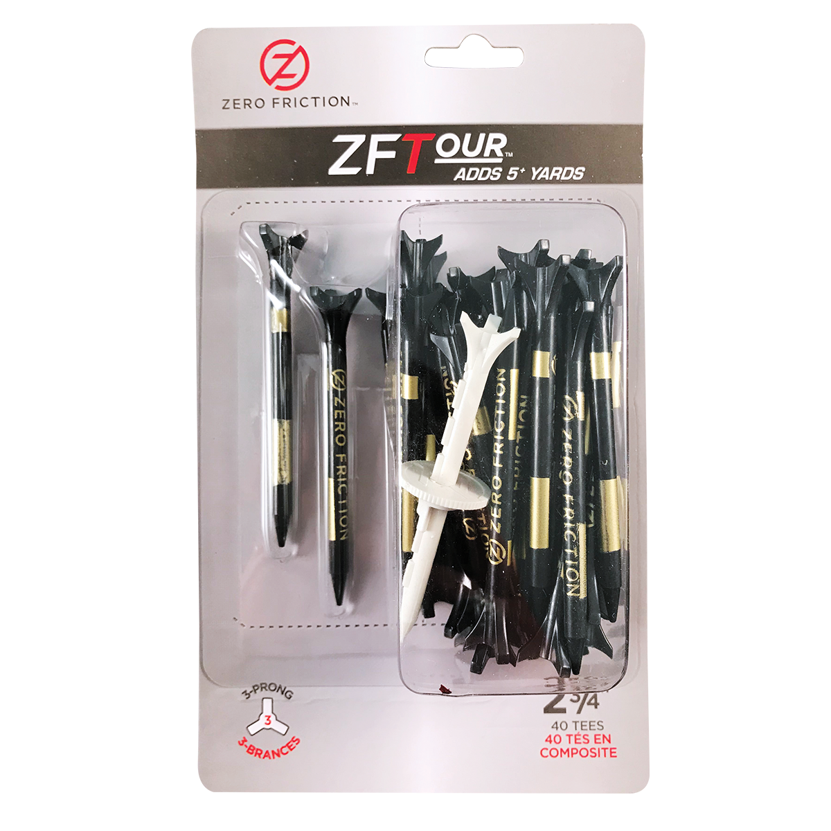 ZF TOUR 3-PRONG 2-3/4" TEES - 40 PACK