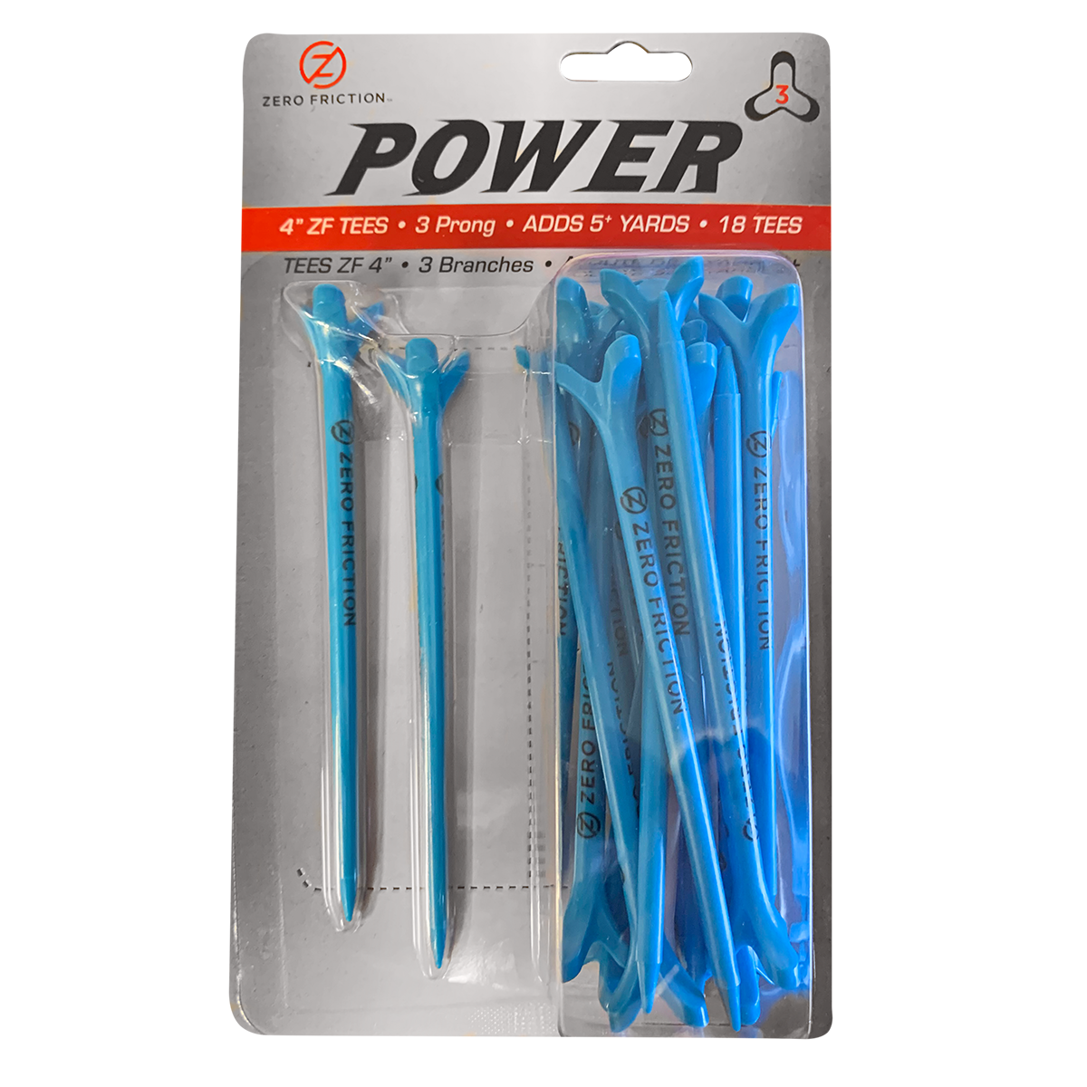 ZF POWER3 3-PRONG 4" TEES - 18 PACK