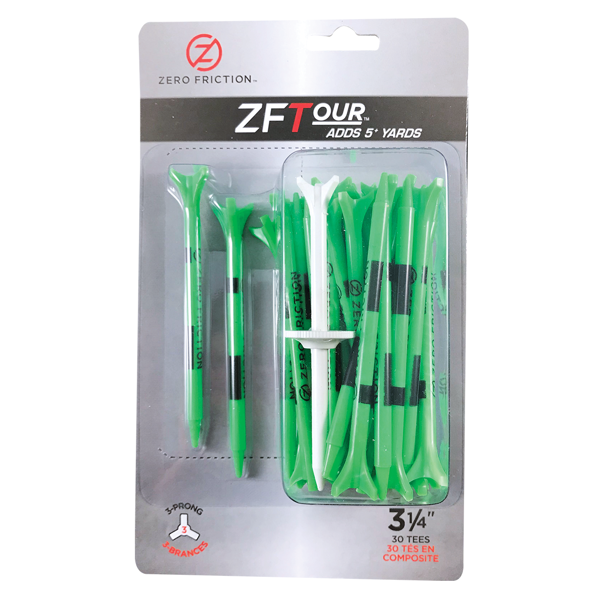 ZF TOUR 3-PRONG 3-1/4" TEES - 30 PACK