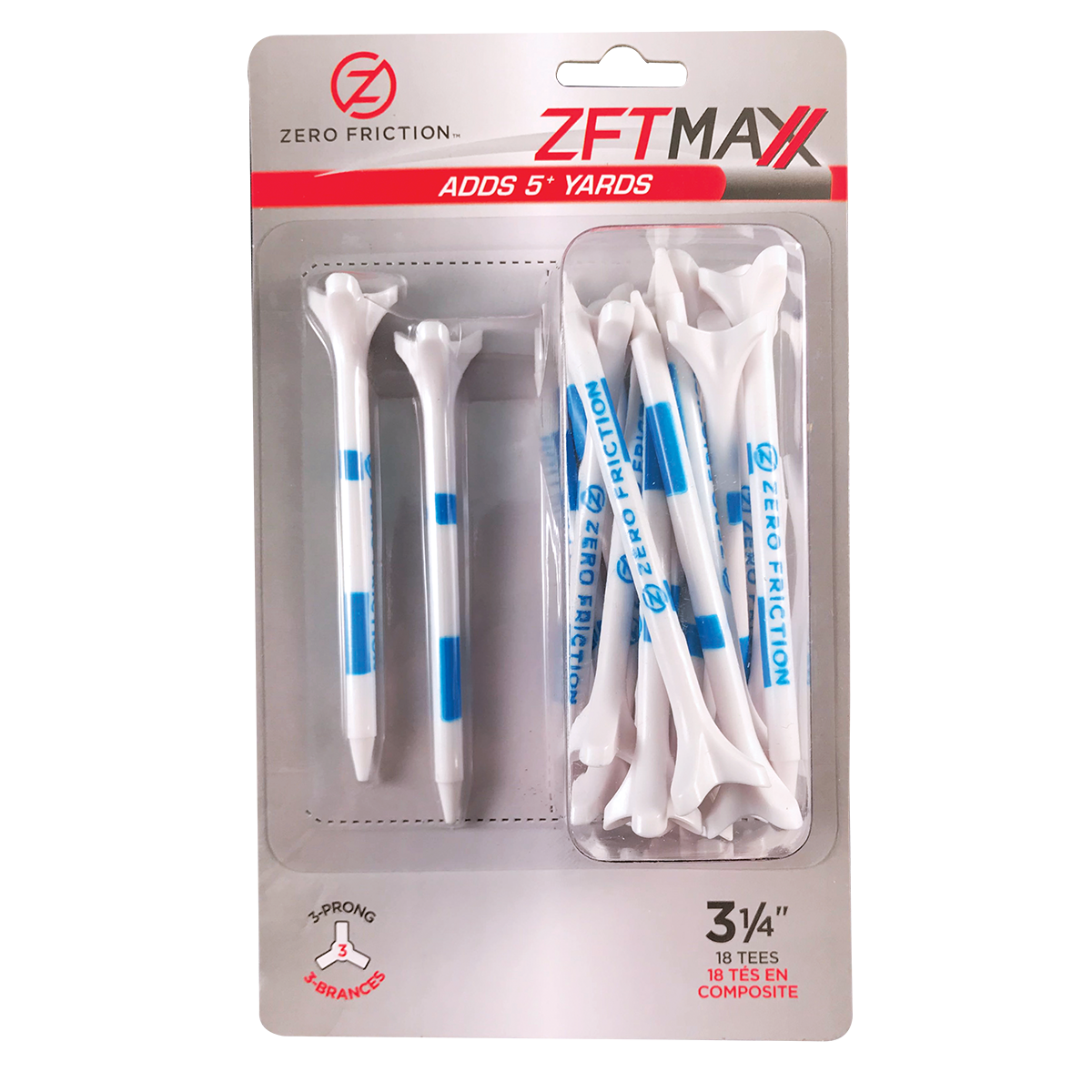 ZF MAXX 3-PRONG 3-1/4" TEES - 18 PACK