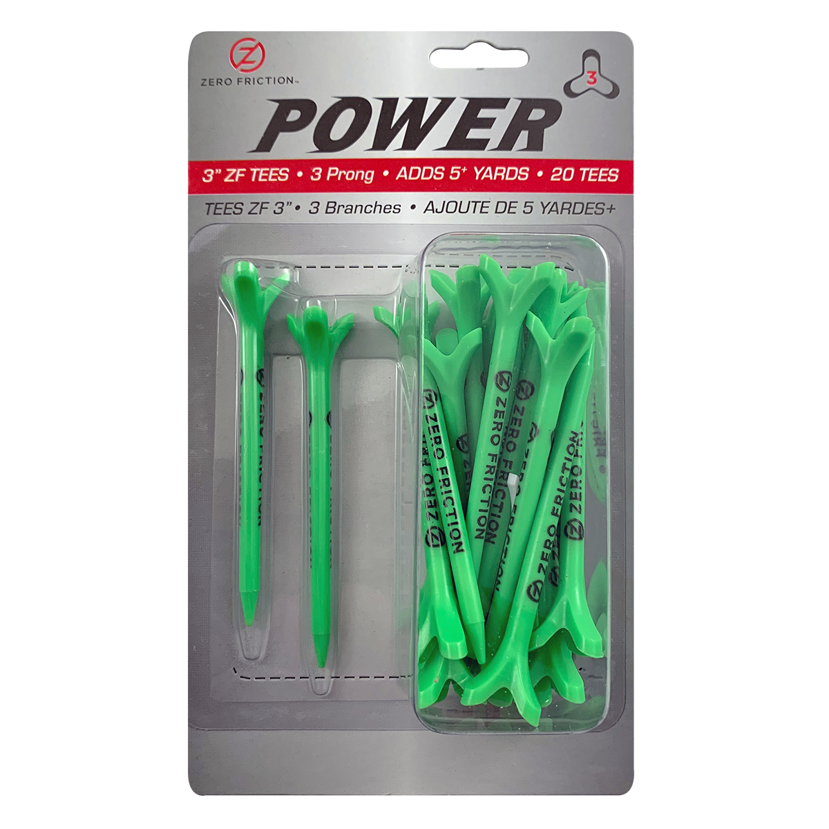 ZF POWER3 3-PRONG 3" TEES - 20 PACK