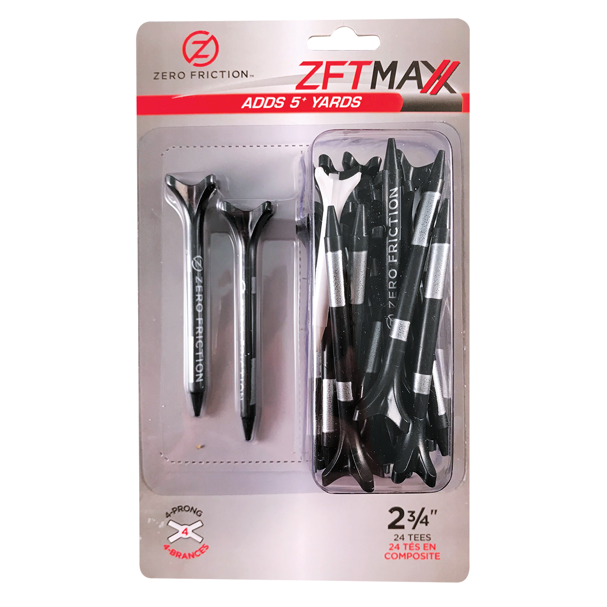 ZF MAXX 4-PRONG 2-3/4" TEES - 24 PACK